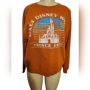 Disney Walt DisneyWorld Women's Orange Sweater Medium Y2k